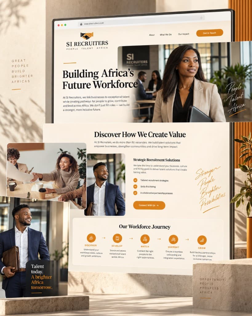 SI Recruiters website — recruitment and workforce development for Africa.