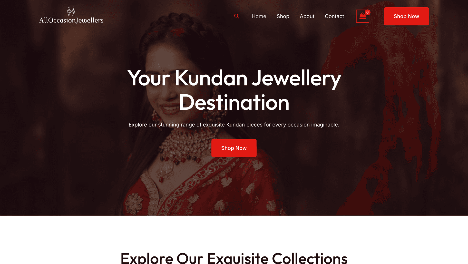 All Occasion Jewellers homepage on a phone.