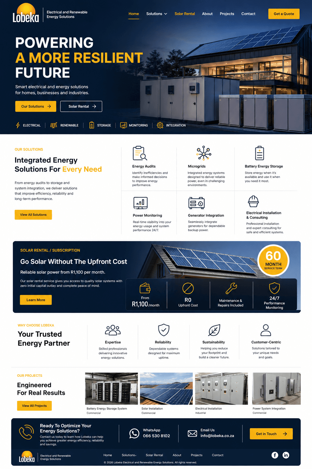Lobeka homepage after a clear commercial rebuild.